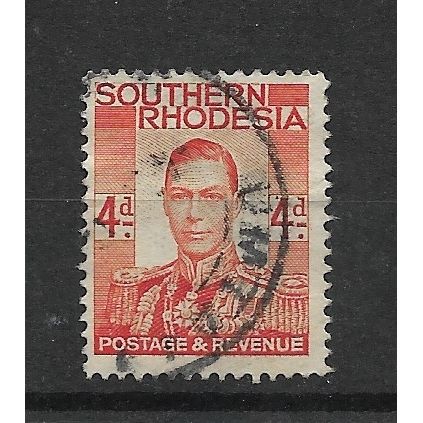 SouthernRhodesia.SG43 4d King George VI (Red-Orange).Fine Used.Nov18