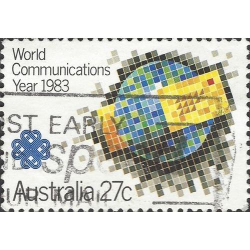 AUSTRALIA, World Communications Year, blue 1983, 27c, #2