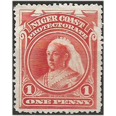 Niger Coast Protectorate 1894 SG52 1d Orange-Vermilion Mint No Gum . .. .