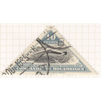 Mozambique (Company) 1935 (Airmail) - 40c greyish blue/blac - Beira Plane - used