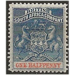 Rhodesia 1893 SG19 1/2d Deep Blue & Vermilion Mounted Mint ...