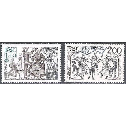 France 1981 Michel 2259 - 2260 Neuf ** Cote (2008) 2.50 € Europa CEPT Folklore