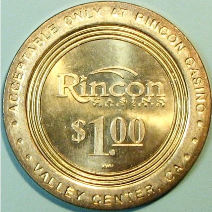 Rincon. $1 Casino Token. Valley Center, CA. R26.