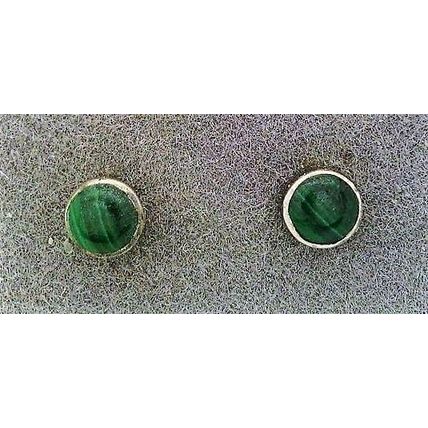 Malachite Sterling Silver Gemstone Stud Earrings 5