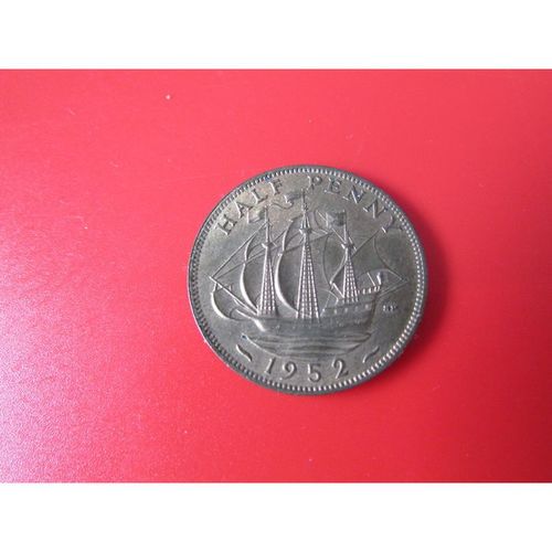 1952 GEORGE VI HALFPENNY - COIN - 2 FREE POST. X