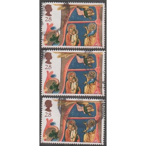 1991 Christmas. Illuminated Manuscrits. 28p Value. Holy Family & Angels F/Used