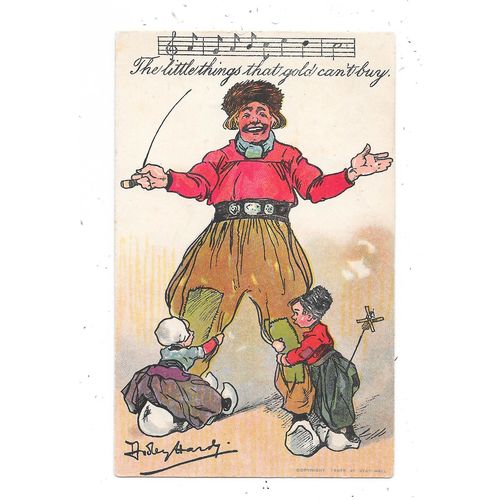 ARTIST SIGNED POSTCARD BY DUDLEY HARDY "THE LITTLE THINGS MONEY CAN'T BUY"(1146)