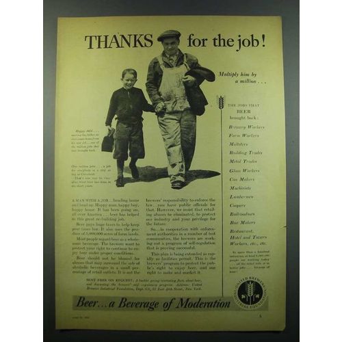 1939 United Brewers Industrial Foundation Ad - Thanks