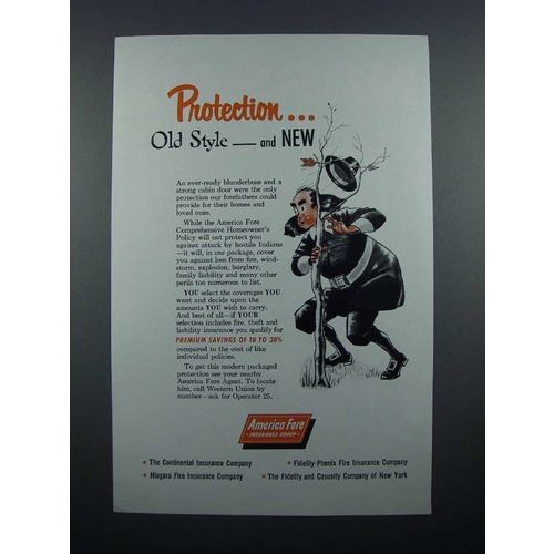 1956 America Fore Insurance Ad - Protection