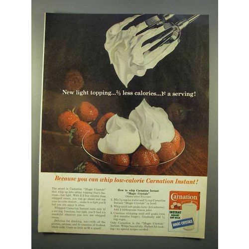 1963 Carnation Instant Nonfat Dry Milk Ad - Whip