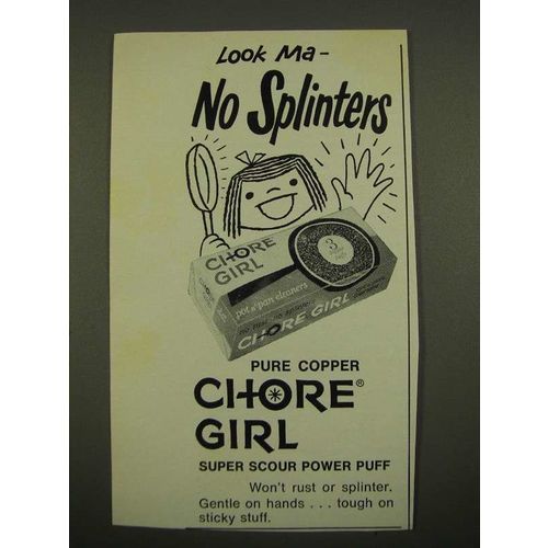 1970 Chore Girl Pot & Pan Cleaners Ad - Look Ma No Splinters