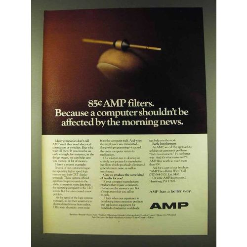 1979 AMP Filter Ad - Computer Shouldn't Be Affected