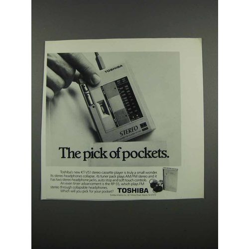 1983 Toshiba KT-VS1 Stereo Cassette Player Ad