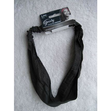 1 Goody Fashionow Glitter Gentle Fit Light Thin Fabric Head Band Pink Black Tan