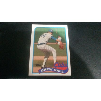 1989 Topps Card # 593 Drew Hall Excellent (5) Chicago Cubs