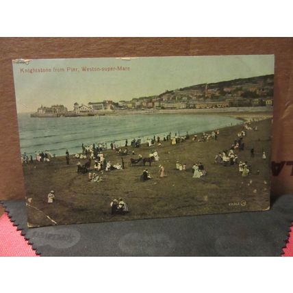 KNIGHTSTONE FROM PIER WESTON-SUPER-MARE SOMERSET used antique postcard 1913 pm #