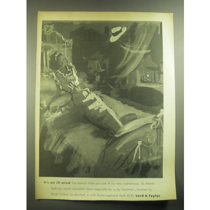 1945 Lord & Taylor Yolande Nightdress Advertisement - It's an ill wind