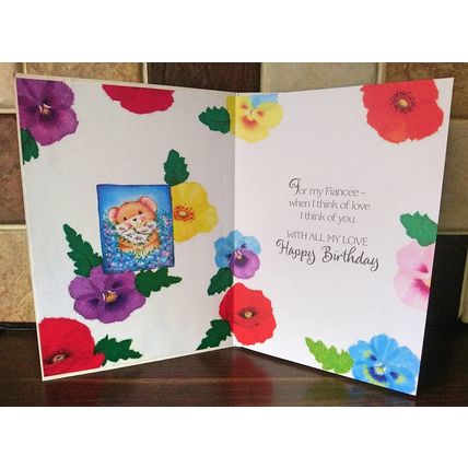 fiancee birthday card - For My Fiancée With Love - flower pot