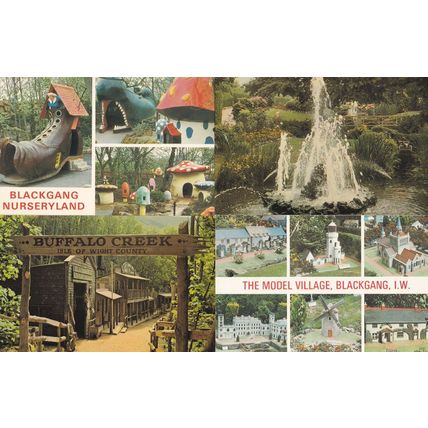 Buffalo Creek Blackgang Chine Nurseryland IOW 4x 1970s Postcard s