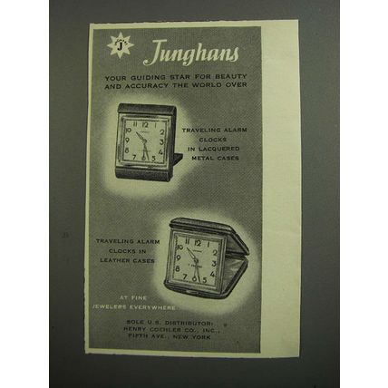 1953 Junghans Traveling Alarm Clocks Ad - Your guiding star for beauty