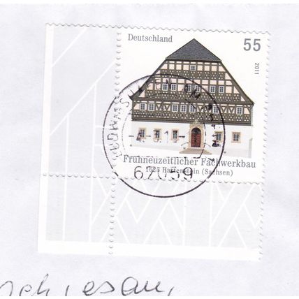 Ludwigshafen postmark Germany 2013 Whitehouse Inn Hartenstein 0.55e VGC