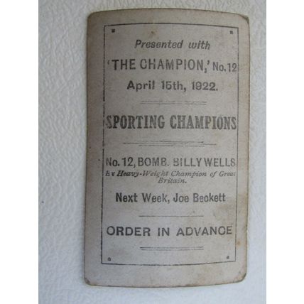 The Champion 1922 Sporting Champions Trade Cards Single Card Choice (28)