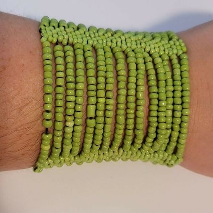 Green Beaded Stretch Bracelet