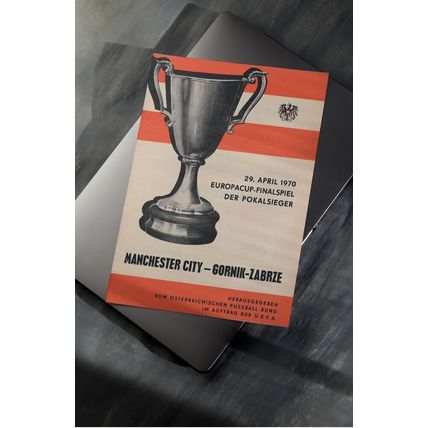 1970 Cup Winners Cup Final / ECWC Programme Cover A4 Print – Gornik vs Man City