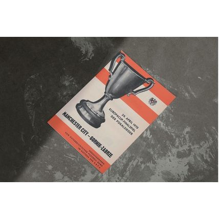 1970 Cup Winners Cup Final / ECWC Programme Cover A4 Print – Gornik vs Man City