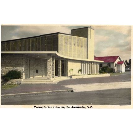Presbyterian Church Awamuta New Zealand Old Postcard