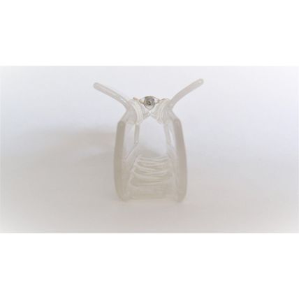 Pearly white iridescent rectangle marbled hair claw clip