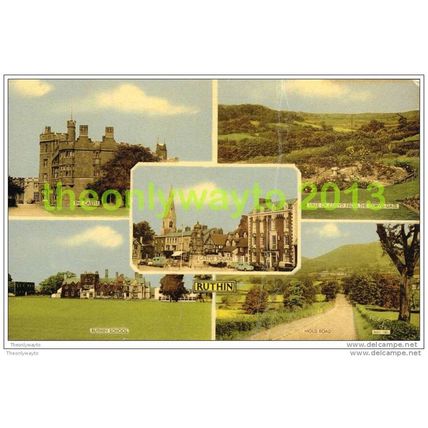 RUTHIN, 5 SCENES, DENBIGHSHIRE, WALES, 1966, Postcard
