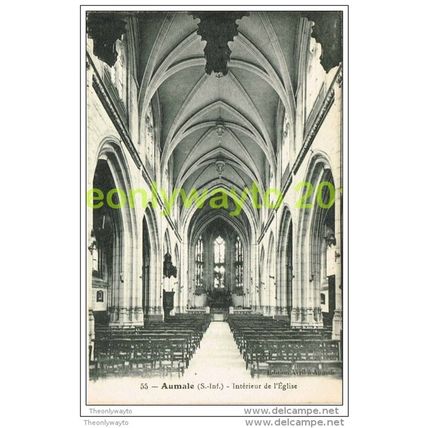 AUMALE (S. INF), INTERIEUR DE L'EGLISE, SEINE-MARITIME, FRANCE, c1920s, Postcard