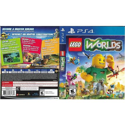 Lego Worlds Game PS4 PlayStation 4 2102215 Rated E Blu-ray Disc Case Manuals