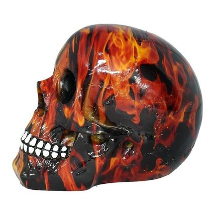 Inferno 19cm Skull sculpture figurine flame design