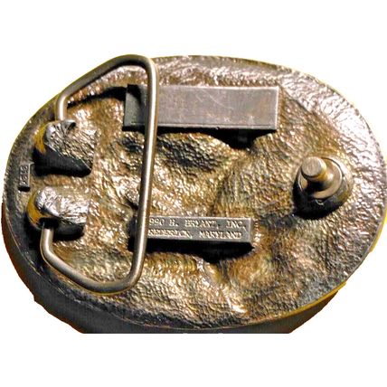Kansas 1990 By H Bryant Inc 3134 Running Deer Buck Belt Buckle Made In Maryland