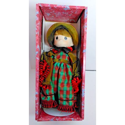 Adorable! Christmas Doll Precious Moments Enesco Porcelain/Fabric - 1991