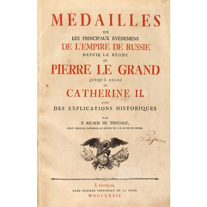 Medailles sur les principaux evenemens de l'empire de Russie. In Russian /Med...