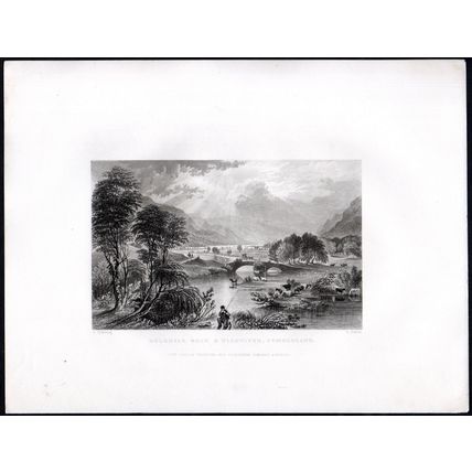 GOLDRILL BECK & ULLSWATER, CUMBERLAND 1858 Thomas Allom ANTIQUE ENGRAVING