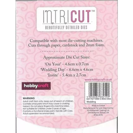 Hobbycraft. Intricate Wedding Day Die. Die Cutting Cardmaking Scrapbooking Craft