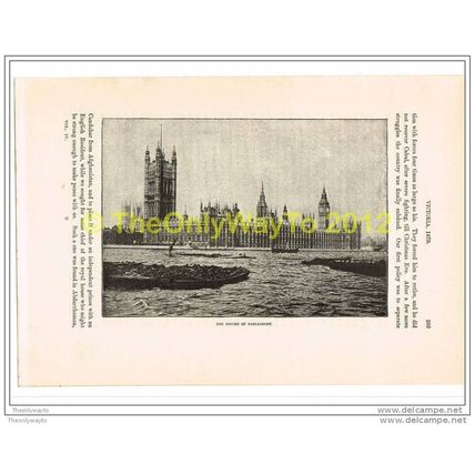 HOUSES OF PARLIAMENT, LONDON, ENGLAND, BOOK ILLUSTRATION (PRINT) FROM c1890