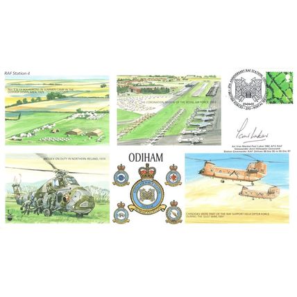 RAF Odiham Hampshire Station Map Paul Luker LTD TO 100 Hand Signed FDC