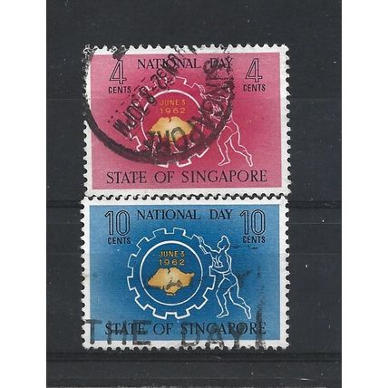 Singapore.1962 National Day set of 2.Fine Used.Jun25