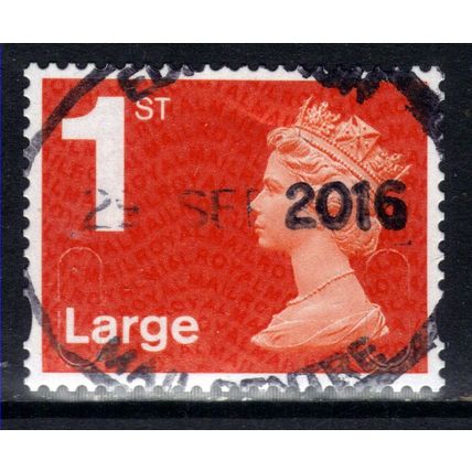 GB 2014 QE2 1st Large Letter Machin used SG U3002 No code ( F1285 )