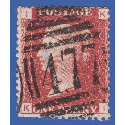 GB QV 1864 1d RED PLATE 194 KI SG43/44 GU LOUTH 477