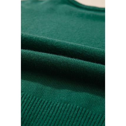 Evergreen Pearled Drop Shoulder Round Neck Sweater