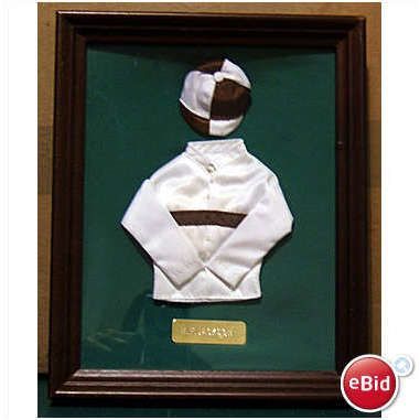 Framed miniature jockeys silks MORLEY STREET OWNER