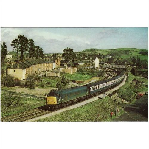 Railway Postcard BR Class 46 46051 TOTNES 1982 Peak Diesel Loco