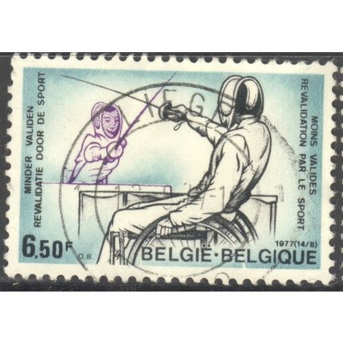 Belgium 1977 - SG2501 - 6f.50 black, violet & brown - Disabled fencers - used