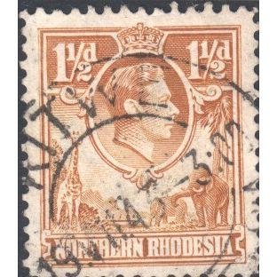 Northern Rhodesia 1938 - SG30 - 1½d carmine red - King George V1 - used